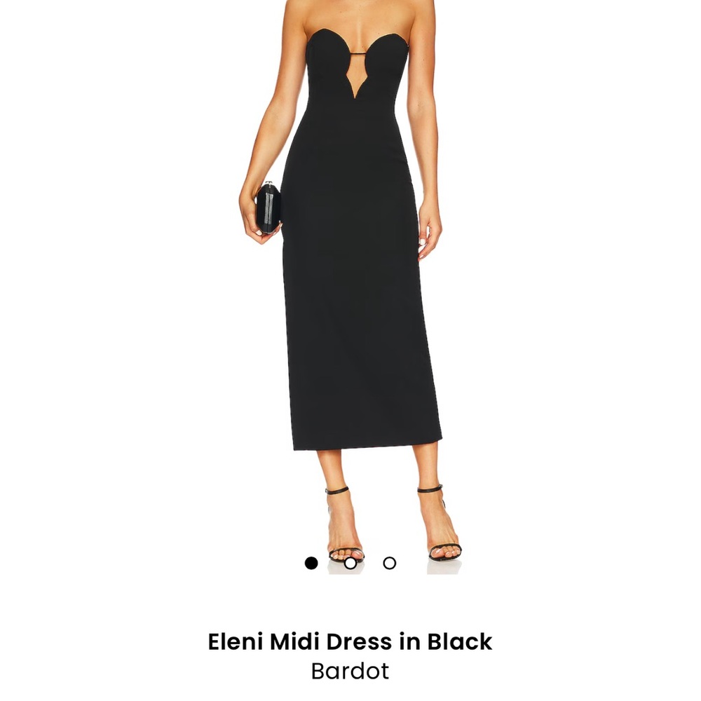 Bardot Black Strapless Midi Dress